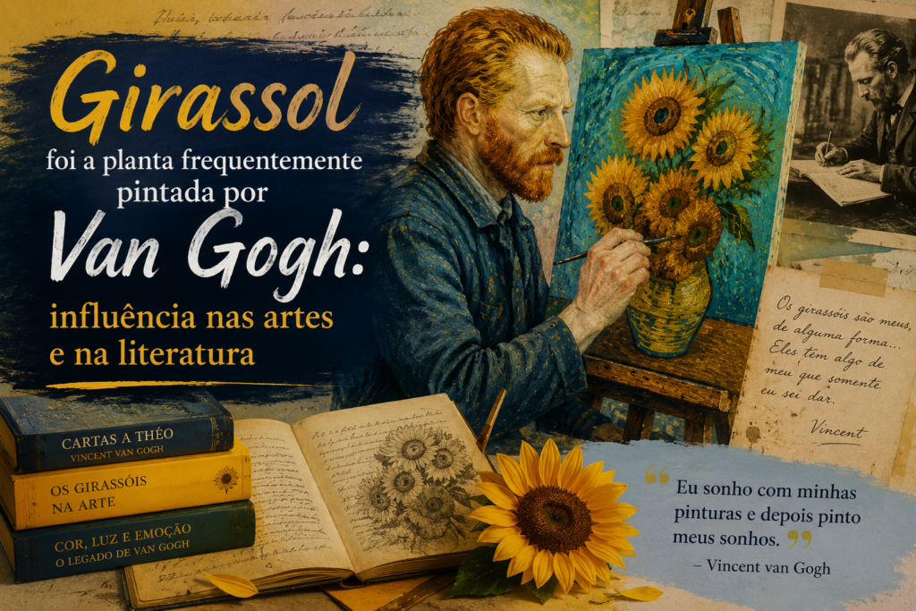 Girassol foi a planta frequentemente pintada por Van Gogh influência nas artes e na literatura